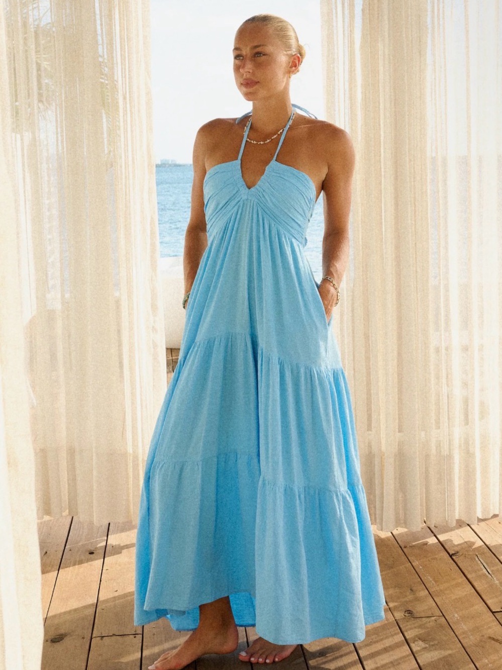 Blanco by nature blue maxi dress